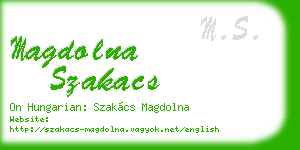 magdolna szakacs business card