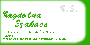 magdolna szakacs business card